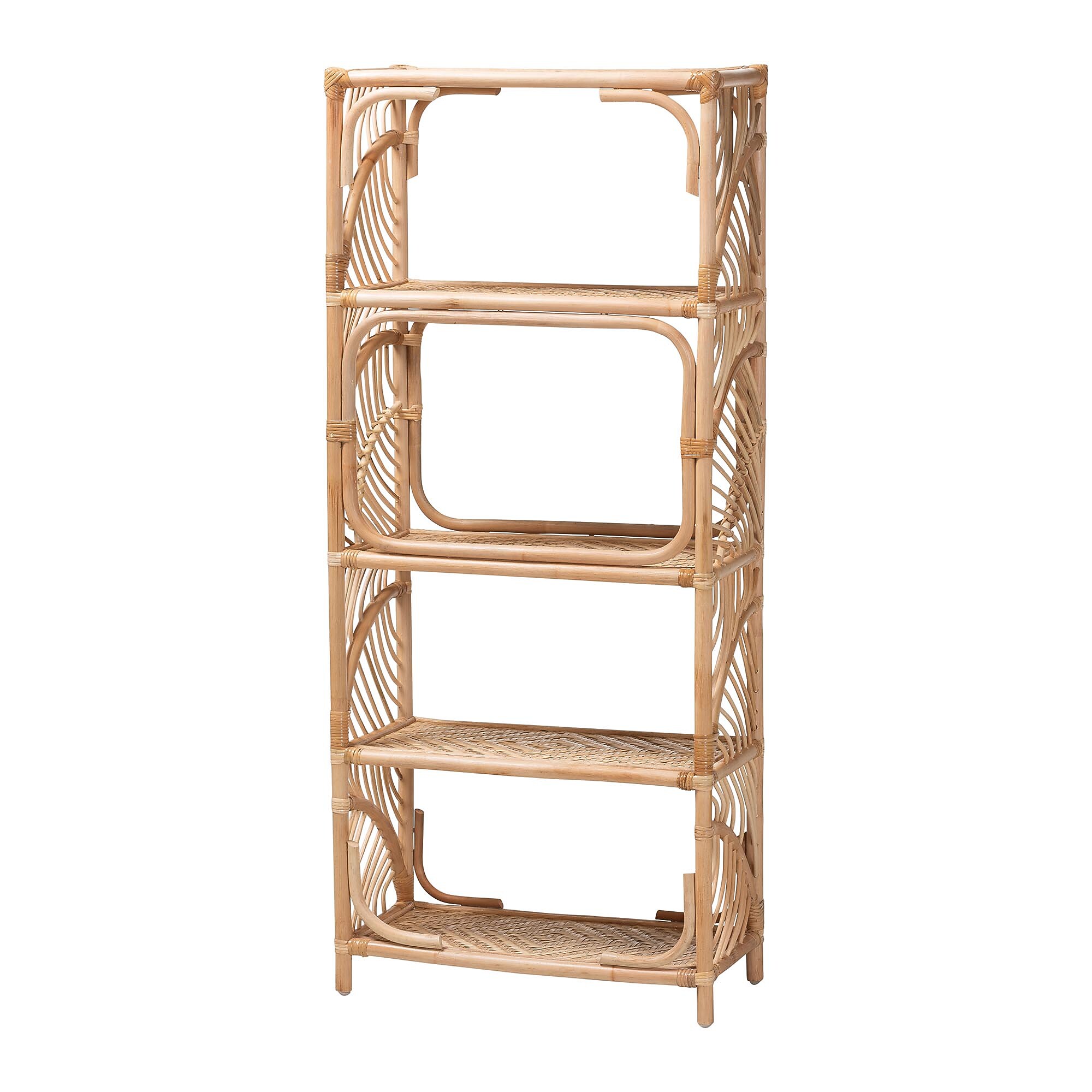 bali & pari Baara 55.2″ H 4-Tier Natural Rattan Display Shelf, Natural (262-14414-HiT) Sansujyuku sansujyuku.com