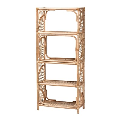bali & pari Baara 55.2″ H 4-Tier Natural Rattan Display Shelf, Natural (262-14414-HiT) Sansujyuku sansujyuku.com