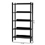 Baxton Studio Lucera 62.4" H 5-Tier Bobbin Display Shelf, Black (271-14760-HiT)~#|#~sp320331560_sc7