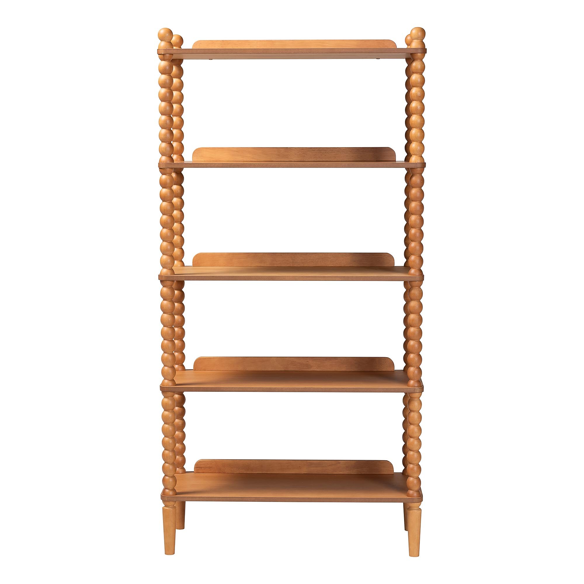Baxton Studio Lucera 62.4″ H 5-Tier Bobbin Display Shelf, Oak Brown (271-14759-HiT) Sansujyuku sansujyuku.com