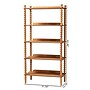 Baxton Studio Lucera 62.4" H 5-Tier Bobbin Display Shelf, Oak Brown (271-14759-HiT)~#|#~sp320331579_sc7