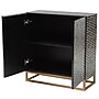 Baxton Studio Belenus 30" H Mother of Pearl Storage Cabinet, Herringbone Black and Brass (240-13472-HiT)~#|#~sp320332328_sc7