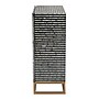 Baxton Studio Belenus 30" H Mother of Pearl Storage Cabinet, Herringbone Black and Brass (240-13472-HiT)~#|#~sp320332329_sc7
