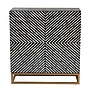 Baxton Studio Belenus 30" H Mother of Pearl Storage Cabinet, Herringbone Black and Brass (240-13472-HiT)~#|#~sp320332335_sc7