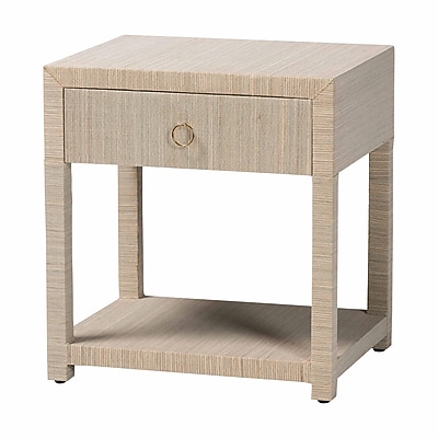 bali & pari Nata 24″ H Natural Grasscloth Nightstand, Natural and Gold (254-14032-HiT) Sansujyuku sansujyuku.com