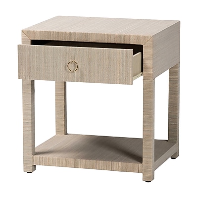 bali & pari Nata 24″ H Natural Grasscloth Nightstand, Natural and Gold (254-14032-HiT) Sansujyuku sansujyuku.com