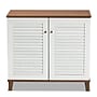 Baxton Studio Coolidge Wood Shoe Cabinet, White and Walnut (163-10392-HiT)~#|#~sp320460777_sc7