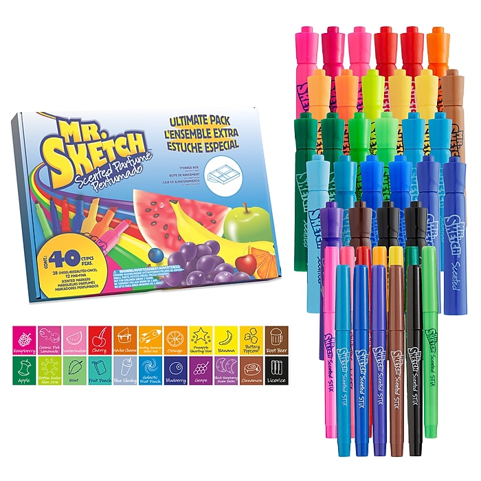 Mr. Sketch Washable Markers, Chisel & Fine Tip, Assorted Colors