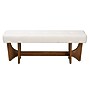 Baxton Studio Theo Boucle Fabric Bench, White and Walnut Brown (228-12923-HiT)~#|#~sp320550755_sc7
