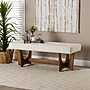Baxton Studio Theo Boucle Fabric Bench, White and Walnut Brown (228-12923-HiT)~#|#~sp320550758_sc7