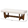 Baxton Studio Theo Boucle Fabric Bench, White and Walnut Brown (228-12923-HiT)~#|#~sp320550760_sc7