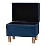 Baxton Studio Elias Velvet Fabric Storage Ottoman, Navy Blue and Oak Brown (256-14053-HiT)~#|#~sp320551957_sc7