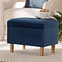 Baxton Studio Elias Velvet Fabric Storage Ottoman, Navy Blue and Oak Brown (256-14053-HiT)~#|#~sp320551963_sc7