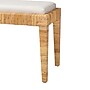 bali & pari Sofia Natural Rattan and Mahogany Wood Bench, Natural and Off-White (228-13094-HiT)~#|#~sp320555201_sc7