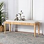 bali & pari Sofia Natural Rattan and Mahogany Wood Bench, Natural and Off-White (228-13094-HiT)~#|#~sp320555203_sc7