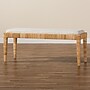 bali & pari Sofia Natural Rattan and Mahogany Wood Bench, Natural and Off-White (228-13094-HiT)~#|#~sp320555205_sc7