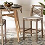 bali & pari Poltak Bohemian Kubu Rattan and Mahogany Wood with back Counter Stool, Kubu Grey and Rustic Taupe (245-13717-HiT)~#|#~sp320556113_sc7