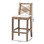 bali & pari Poltak Bohemian Kubu Rattan and Mahogany Wood with back Counter Stool, Kubu Grey and Rustic Taupe (245-13717-HiT)~#|#~sp320556114_sc7