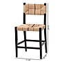 bali & pari Prita Bohemian Paper Loom and Mahogany Wood with back Counter Stool, Brown and Black, 2/Set (249-2P-13881-HT)~#|#~sp320556429_sc7