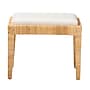 bali & pari Sofia Natural Rattan and Mahogany Wood Ottoman, Natural and Off-White (228-13093-HiT)~#|#~sp320556463_sc7