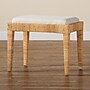 bali & pari Sofia Natural Rattan and Mahogany Wood Ottoman, Natural and Off-White (228-13093-HiT)~#|#~sp320556468_sc7