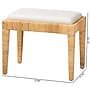 bali & pari Sofia Natural Rattan and Mahogany Wood Ottoman, Natural and Off-White (228-13093-HiT)~#|#~sp320556469_sc7