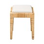 bali & pari Sofia Natural Rattan and Mahogany Wood Ottoman, Natural and Off-White (228-13093-HiT)~#|#~sp320556470_sc7