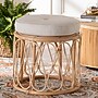 bali & pari Hachiro Natural Rattan Ottoman, Natural and White (244-13668-HiT)~#|#~sp320556547_sc7