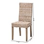 bali & pari Nevina Bohemian Kubu Rattan and Wood Dining Chair, Kubu Grey and Rustic Taupe (245-13710-HiT)~#|#~sp320557288_sc7