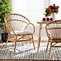 bali & pari Benicia Bohemian Natural Rattan Dining Chair, Natural and Off-White (210-12704-HiT)~#|#~sp320557510_sc7