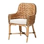 bali & pari Kyle Bohemian Natural Rattan Dining Chair, Natural and Off-White (212-12804-HiT)~#|#~sp320557592_sc7