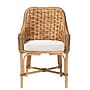 bali & pari Kyle Bohemian Natural Rattan Dining Chair, Natural and Off-White (212-12804-HiT)~#|#~sp320557593_sc7