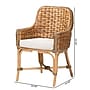 bali & pari Kyle Bohemian Natural Rattan Dining Chair, Natural and Off-White (212-12804-HiT)~#|#~sp320557600_sc7