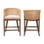 bali & pari Lumajang Bohemian Natural Rattan with back Counter Stool, Light Honey and White and Brown, 2/Set (251-2P-13761-HT)~#|#~sp320557684_sc7