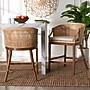 bali & pari Lumajang Bohemian Natural Rattan with back Counter Stool, Light Honey and White and Brown, 2/Set (251-2P-13761-HT)~#|#~sp320557688_sc7