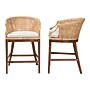 bali & pari Lumajang Bohemian Natural Rattan with back Counter Stool, Light Honey and White and Brown, 2/Set (251-2P-13761-HT)~#|#~sp320557691_sc7
