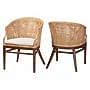 bali & pari Lumajang Bohemian Natural Rattan and Wood Dining Chair, Light Honey and White and Brown, 2/Set (251-2P-13760-HT)~#|#~sp320557726_sc7