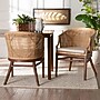 bali & pari Lumajang Bohemian Natural Rattan and Wood Dining Chair, Light Honey and White and Brown, 2/Set (251-2P-13760-HT)~#|#~sp320557732_sc7