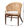 bali & pari Lumajang Bohemian Natural Rattan and Wood Dining Chair, Light Honey and White and Brown, 2/Set (251-2P-13760-HT)~#|#~sp320557734_sc7