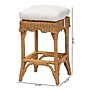 bali & pari Muy Bohemian Natural Rattan without back Counter Stool, Honey and White (252-13663-HiT)~#|#~sp320557758_sc7