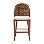 bali & pari Denver Bohemian Seagrass and Acacia Wood with back Counter Stool, Natural and Brown and Off-White (239-13365-HiT)~#|#~sp320557770_sc7
