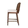 bali & pari Denver Bohemian Seagrass and Acacia Wood with back Counter Stool, Natural and Brown and Off-White (239-13365-HiT)~#|#~sp320557771_sc7
