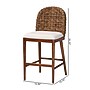 bali & pari Denver Bohemian Seagrass and Acacia Wood with back Counter Stool, Natural and Brown and Off-White (239-13365-HiT)~#|#~sp320557777_sc7
