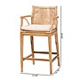 bali & pari Storsel Bohemian Natural Rattan and Wood with back Counter Stool, Natural, 2/Set (249-2P-13700-HT)~#|#~sp320557799_sc7