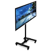 Mount-It! Metal Mobile TV Stand with Wheels, Black, Screens up to 42" (MI-849)