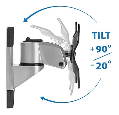 Mount-It! - CLiX Series Articulating Monitor Wall Mount for 13"-34" Screens, Swivel, Tilt - Silver - Thumbnail 5