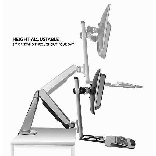 MountIt! Stand Up Workstation With Dual Monitor Mount Staples