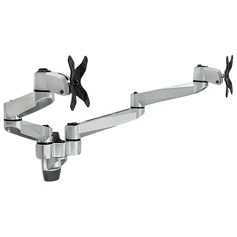 Mount-It! Modular Dual Adjustable Monitor Arms, Up to 30" Monitors, Gray/Silver (MI-43114) image 1