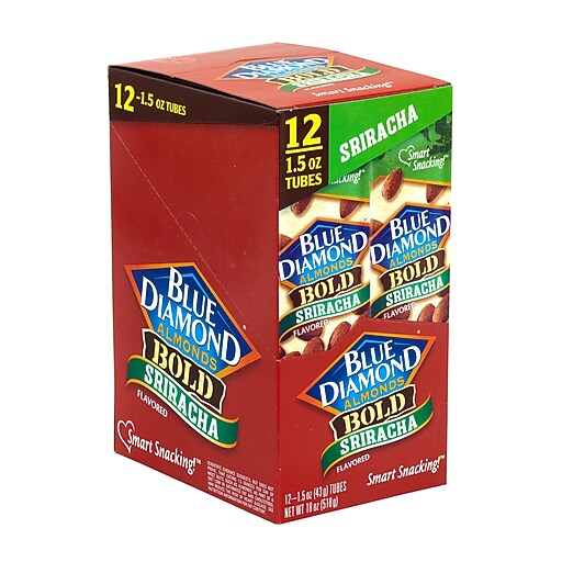 Blue Diamond Bold Sriracha Almonds, 1.5 oz., 12/Pack (20902633) at Staples