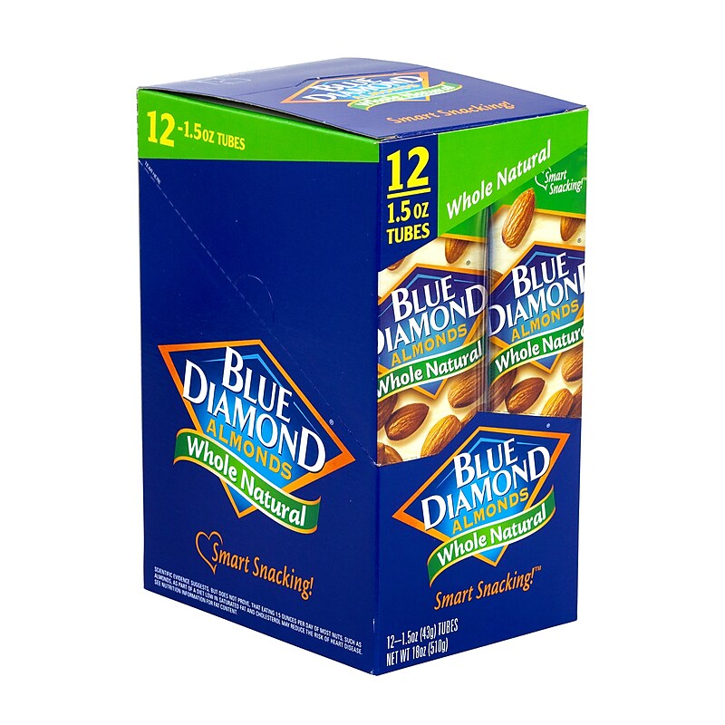 Blue Diamond Whole Natural Almonds, 1.5 oz., 12 Bags/Pack (209-02634) image 1